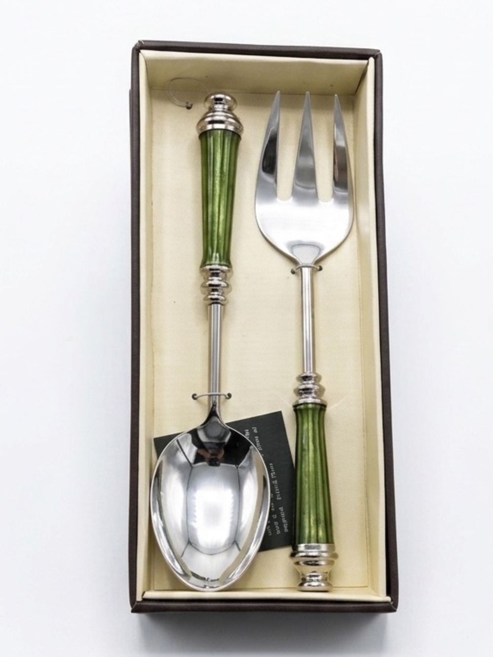 Stylish Green and Silver Serving Utensil Set